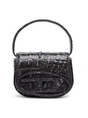 Diesel 1DR XS Iconic Mini Bag — Black Croc NWT